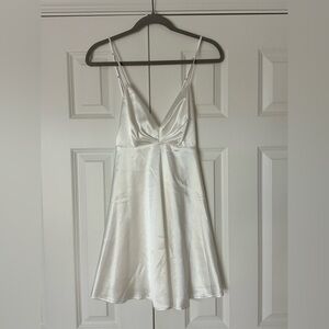 Lulu's Shimmering White Mini Dress